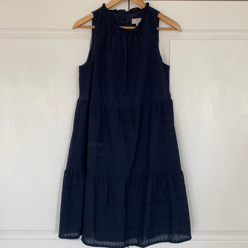Loft navy blue sleeveless dress